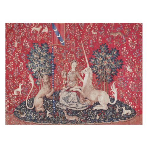 Lady and Unicorn Medieval Tapestry Sight Tablecloth