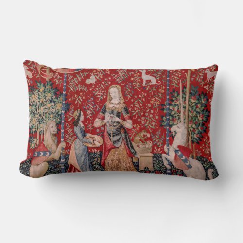 Lady and Unicorn Medieval Tapestry Smell Lumbar Pillow