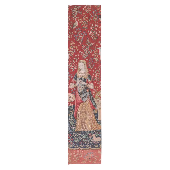 Lady and Unicorn Medieval Tapestry Smell Short Table Runner (Front)