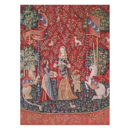 Lady and Unicorn Medieval Tapestry Smell Tablecloth