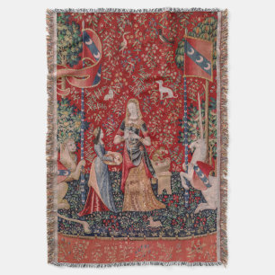 Lady and Unicorn Medieval Tapestry Smell Throw Blanket