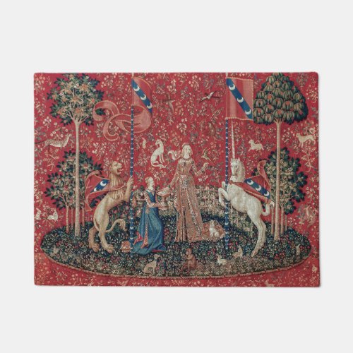 Lady and Unicorn Medieval Tapestry Taste Doormat
