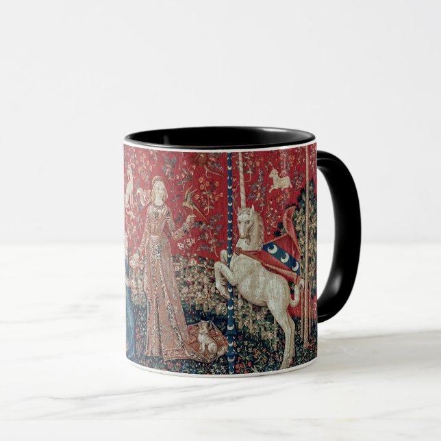 Lady and Unicorn Medieval Tapestry Taste Mug (Front Right)