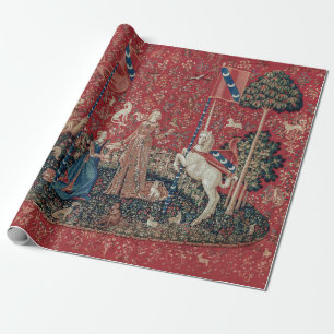 Lady and Unicorn Medieval Tapestry Taste Wrapping Paper