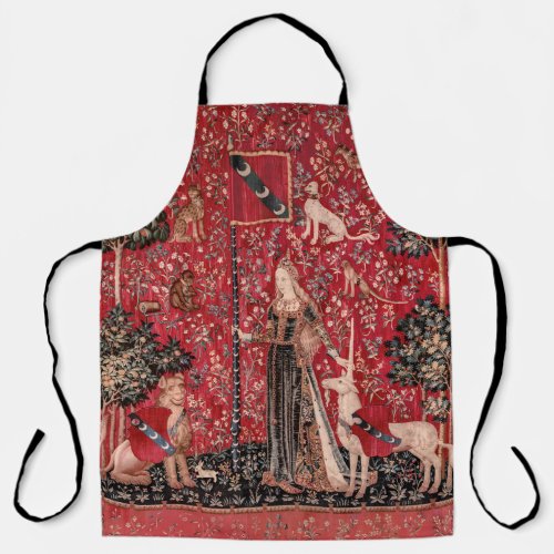 Lady and Unicorn Medieval Tapestry Touch Apron