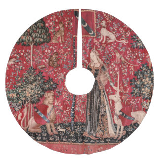 Lady and Unicorn Medieval Tapestry Touch Brushed Polyester Tree Skirt