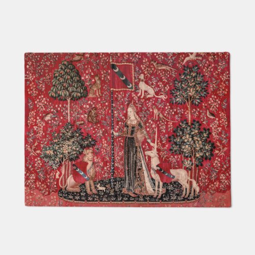 Lady and Unicorn Medieval Tapestry Touch Doormat