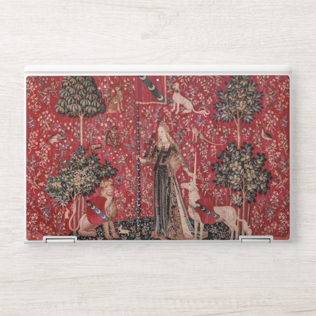 Lady and Unicorn Medieval Tapestry Touch HP Laptop Skin (Front)