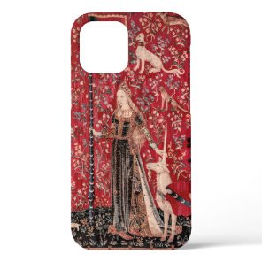 Lady and Unicorn Medieval Tapestry Touch iPhone 12 Case
