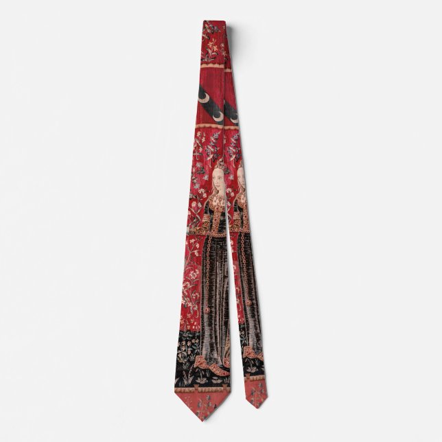 Lady and Unicorn Medieval Tapestry Touch Neck Tie (Front)