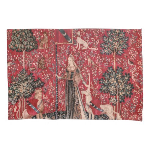 Lady and Unicorn Medieval Tapestry Touch Pillow Case