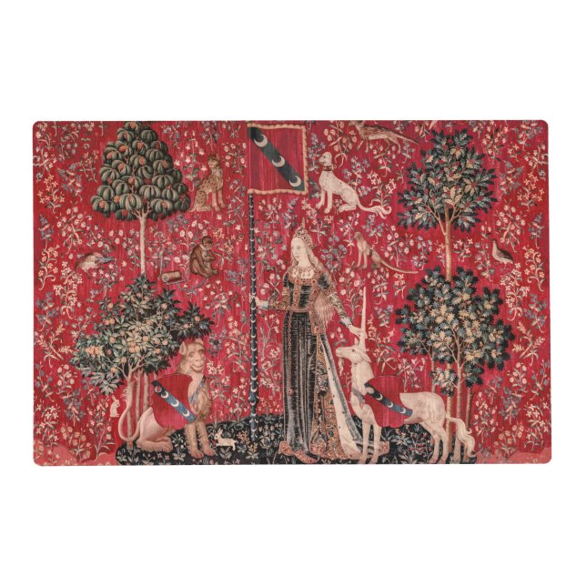 Lady and Unicorn Medieval Tapestry Touch Placemat (Front)