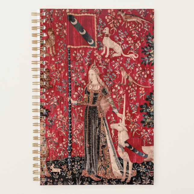 Lady and Unicorn Medieval Tapestry Touch Planner (Front)