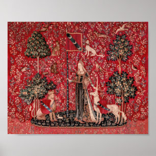 Lady and Unicorn Medieval Tapestry Touch Poster
