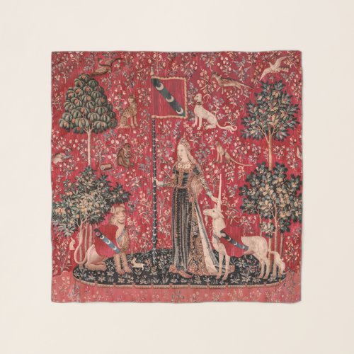Lady and Unicorn Medieval Tapestry Touch Scarf