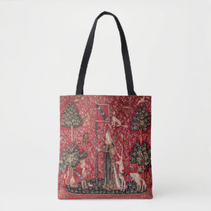 Lady and Unicorn Medieval Tapestry Touch Tote Bag