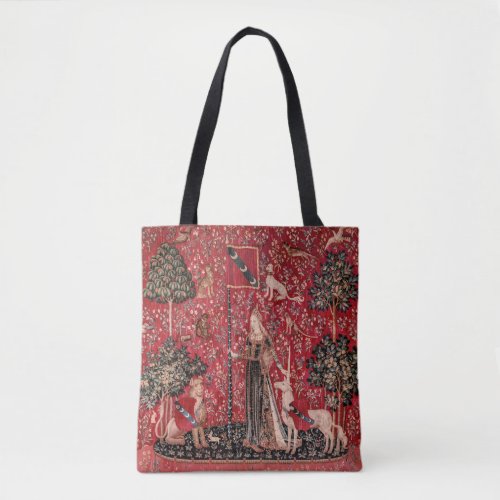 Lady and Unicorn Medieval Tapestry Touch Tote Bag