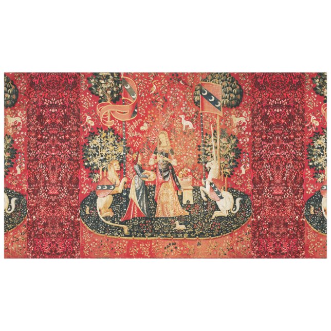 LADY AND UNICORN Smell, Lion,Flowers,Animals Tablecloth (Front (Horizontal))