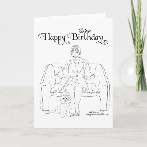 Lady and West Highland White Terrier Birthday Card