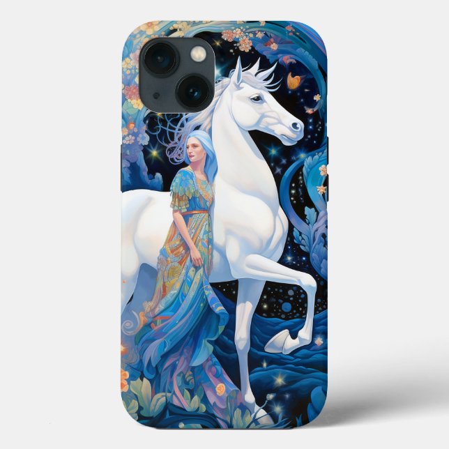 Lady and White Horse Fantasy Art Case-Mate iPhone Case (Back)