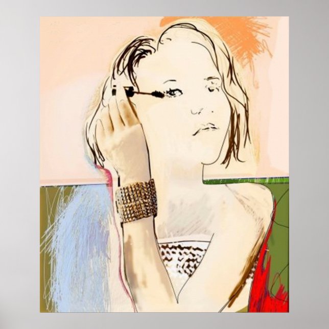 Lady applying mascara - Poster (Front)