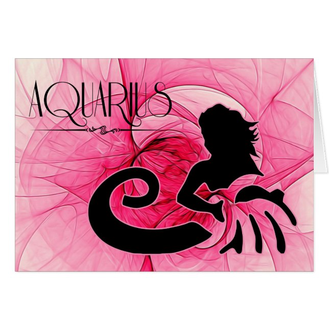 Lady Aquarius Zodiac Blank Cards (Front Horizontal)