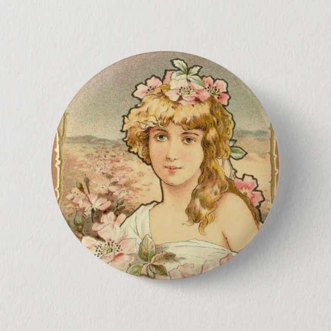 Lady Art Deco Button (Front)