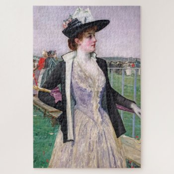 Lady At The Racetrack Painter Juan Luna 1000 Piece Jigsaw Puzzle by wheresmymojo at Zazzle