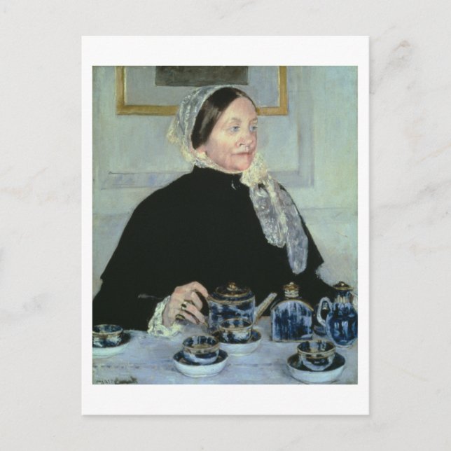 Lady at the Tea Table, 1885 (oil on canvas) Postcard (Front)