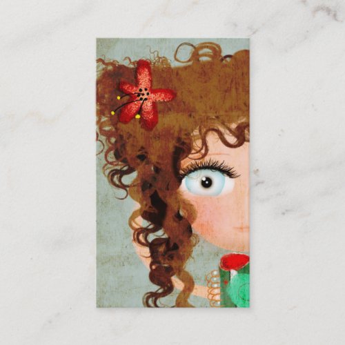 Lady Beautiful Eye Hair Grunge Business Card