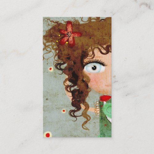 Lady Beautiful Eye Hair Grunge Business Card