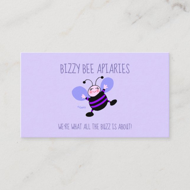 Lady Beekeeper Cute Bee Humorous Beekeeping Apiary Business Card (Front)