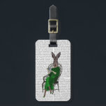 Lady Bella Rabbit Taking Tea 2 Luggage Tag<br><div class="desc">Animals & Nature</div>