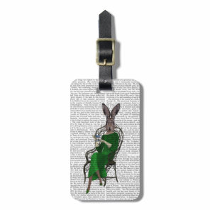 Lady Bella Rabbit Taking Tea 2 Luggage Tag
