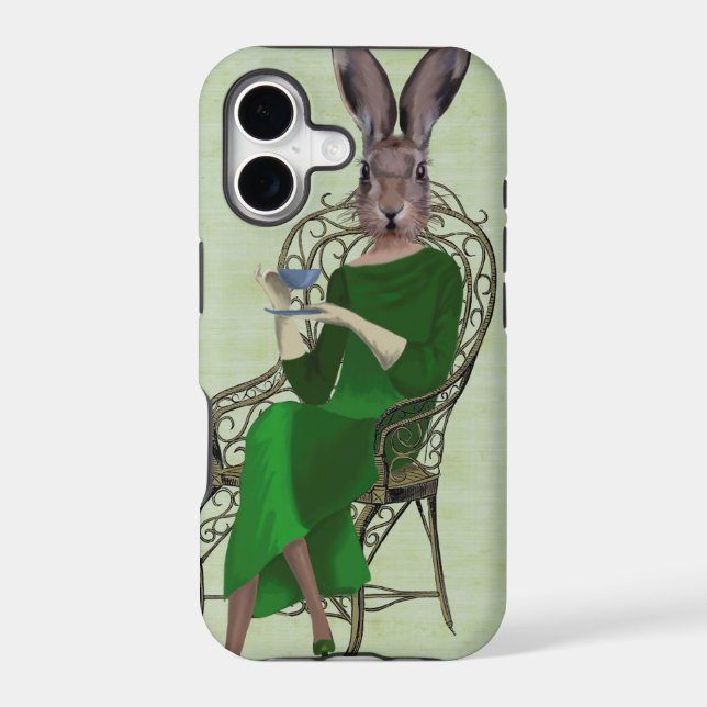 Lady Bella Rabbit Taking Tea 3 Iphone Case (Back)