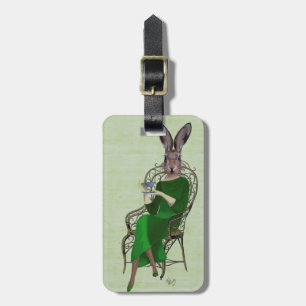 Lady Bella Rabbit Taking Tea 3 Luggage Tag
