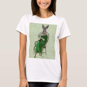 Lady Bella Rabbit Taking Tea 3 T-Shirt