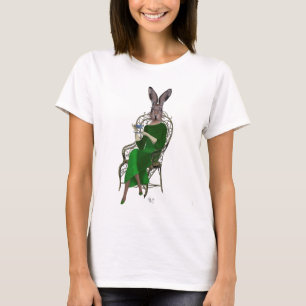 Lady Bella Rabbit Taking Tea 4 T-Shirt
