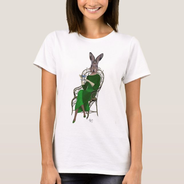 Lady Bella Rabbit Taking Tea 4 T-Shirt (Front)