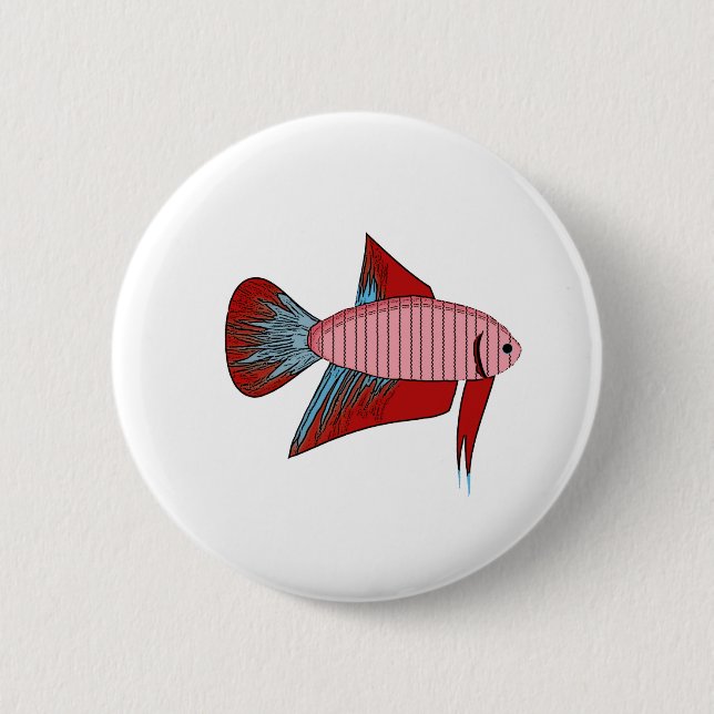Lady Betta - Veiltail Pinback Button (Front)