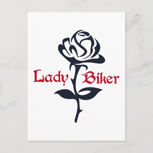 Lady Biker Postcard (Front)