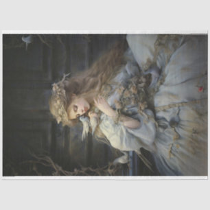 Lady Bird in blue dress decoupage Tissue Paper