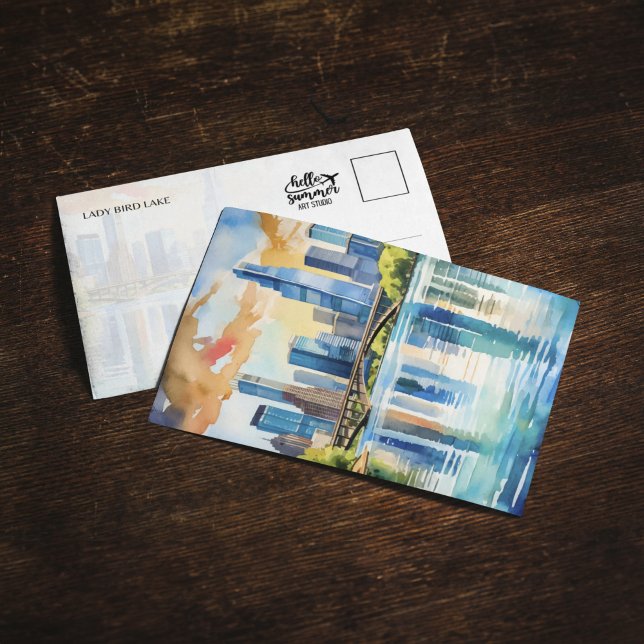 Lady Bird Lake Austin Texas Watercolor Postcard (Creator Uploaded)