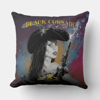 Lady Black Corsair Throw Pillow