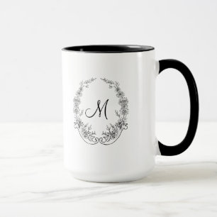 Lady Black Monogram Ringer 15oz Mug