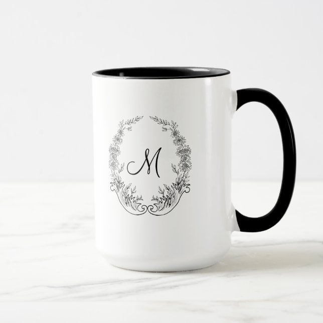 Lady Black Monogram Ringer 15oz Mug (Right)