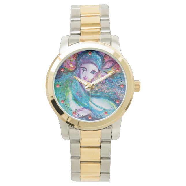 LADY BLUE MASK Elegant Venetian Masquerade Watch (Front)