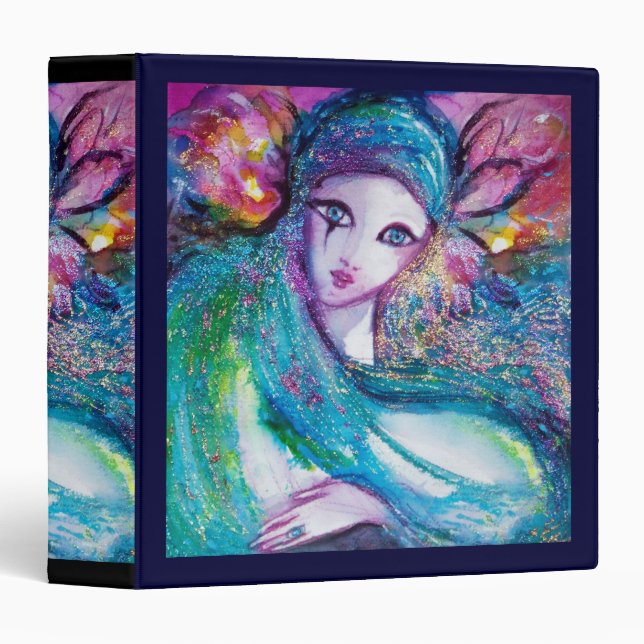 LADY BLUE MASK Venetian Masquerade Binder (Front/Spine)