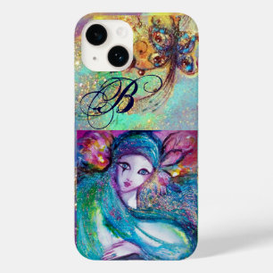 LADY BLUE MASK VENETIAN MASQUERADE MONOGRAM Case-Mate iPhone 14 CASE