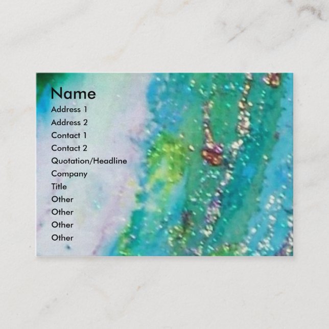 LADY BLUE MASK Venetian Masquerade Teal Green Business Card (Front)